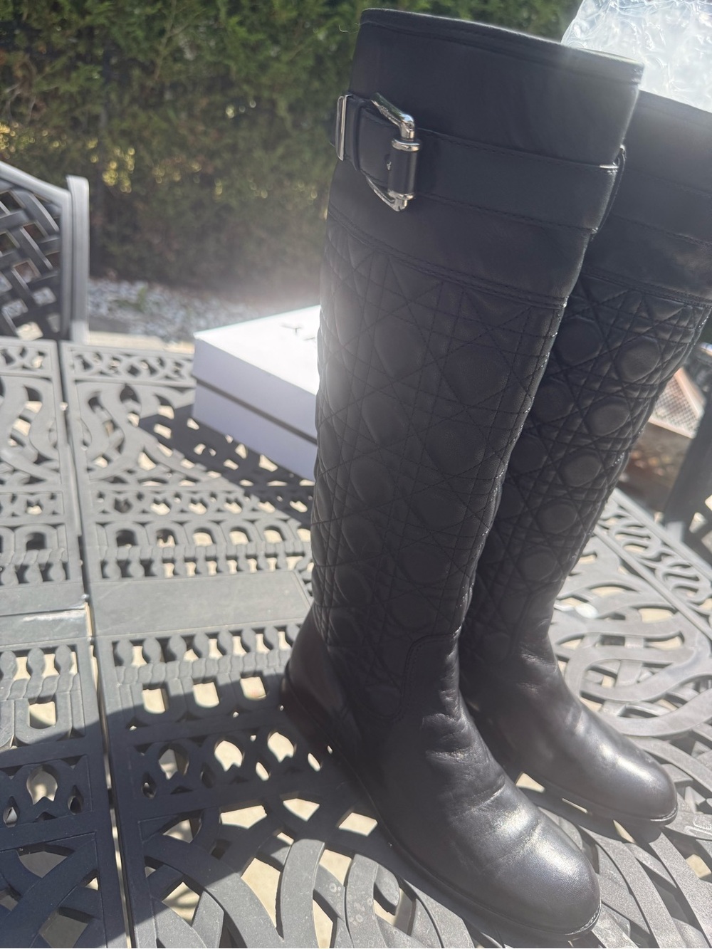 Dior Black Quilted Leather Riding Boots - size 8.5 - Picture 14 of 15